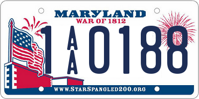 MD license plate 1AA0188