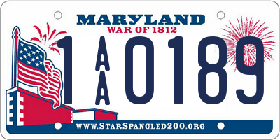 MD license plate 1AA0189