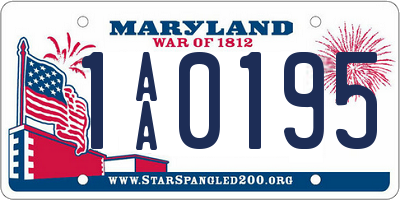 MD license plate 1AA0195