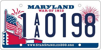 MD license plate 1AA0198