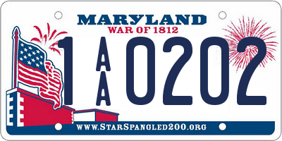 MD license plate 1AA0202