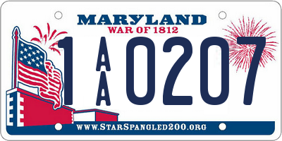 MD license plate 1AA0207