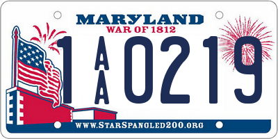 MD license plate 1AA0219