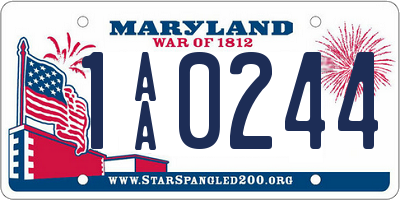 MD license plate 1AA0244