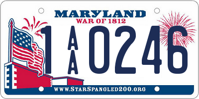 MD license plate 1AA0246