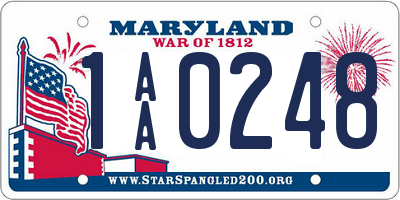 MD license plate 1AA0248