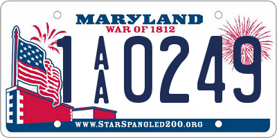 MD license plate 1AA0249