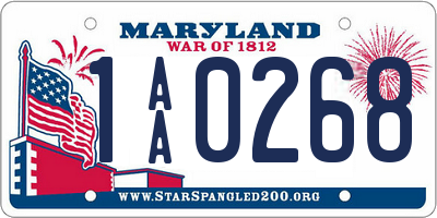 MD license plate 1AA0268