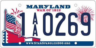 MD license plate 1AA0269