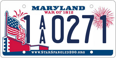 MD license plate 1AA0271