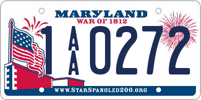 MD license plate 1AA0272