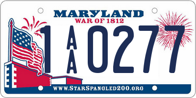 MD license plate 1AA0277