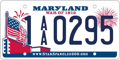 MD license plate 1AA0295