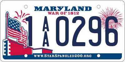 MD license plate 1AA0296