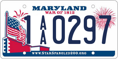 MD license plate 1AA0297