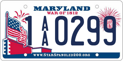 MD license plate 1AA0299