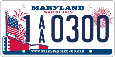 MD license plate 1AA0300