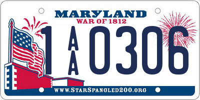MD license plate 1AA0306