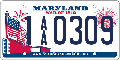 MD license plate 1AA0309