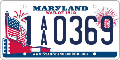 MD license plate 1AA0369