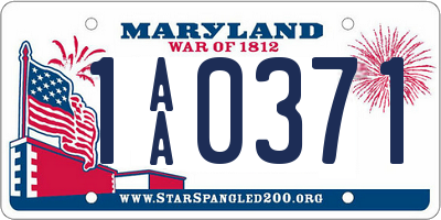 MD license plate 1AA0371