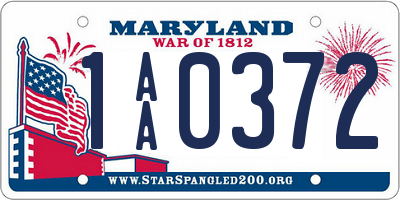 MD license plate 1AA0372