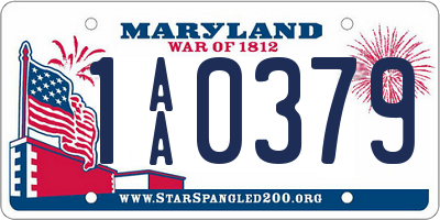 MD license plate 1AA0379