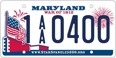 MD license plate 1AA0400