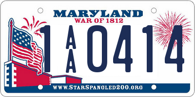 MD license plate 1AA0414