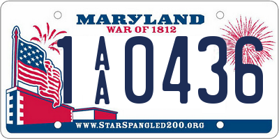 MD license plate 1AA0436