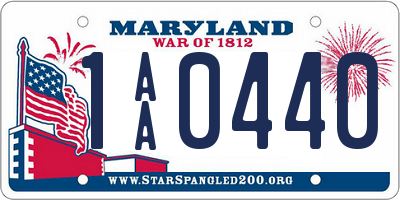 MD license plate 1AA0440