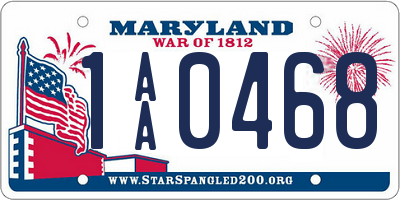 MD license plate 1AA0468