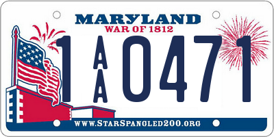 MD license plate 1AA0471