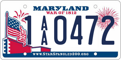 MD license plate 1AA0472