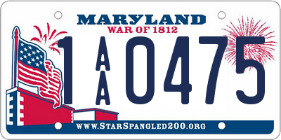 MD license plate 1AA0475