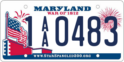 MD license plate 1AA0483