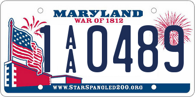 MD license plate 1AA0489