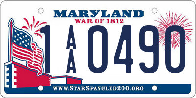 MD license plate 1AA0490