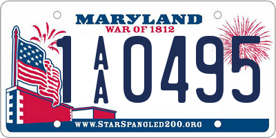 MD license plate 1AA0495