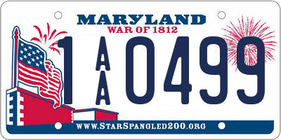 MD license plate 1AA0499