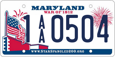 MD license plate 1AA0504