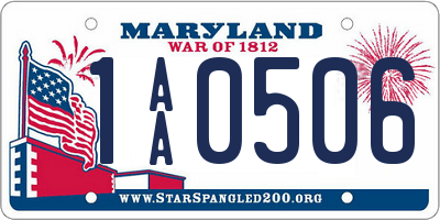 MD license plate 1AA0506