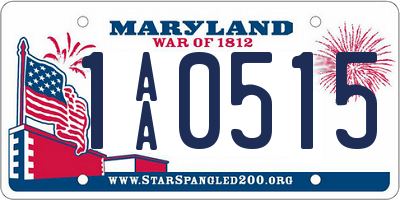 MD license plate 1AA0515