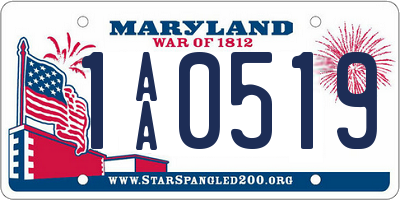 MD license plate 1AA0519