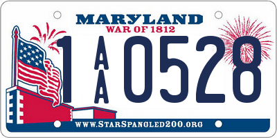 MD license plate 1AA0528