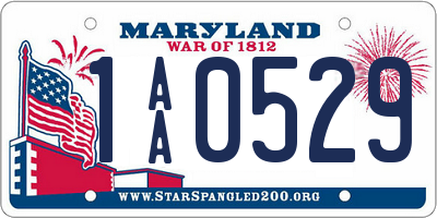 MD license plate 1AA0529