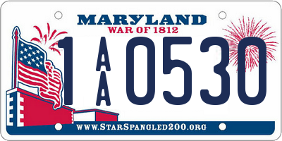 MD license plate 1AA0530