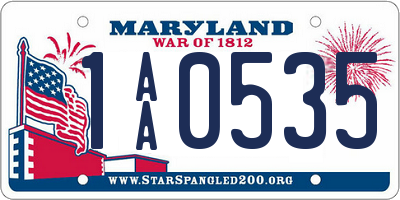 MD license plate 1AA0535