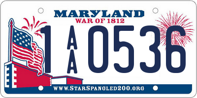 MD license plate 1AA0536