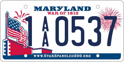 MD license plate 1AA0537